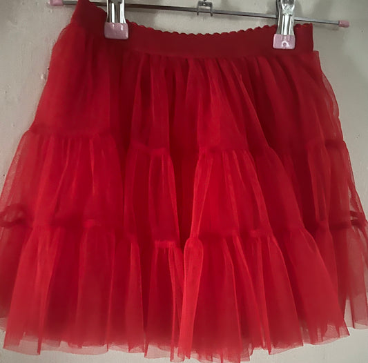 Red tulle skirt