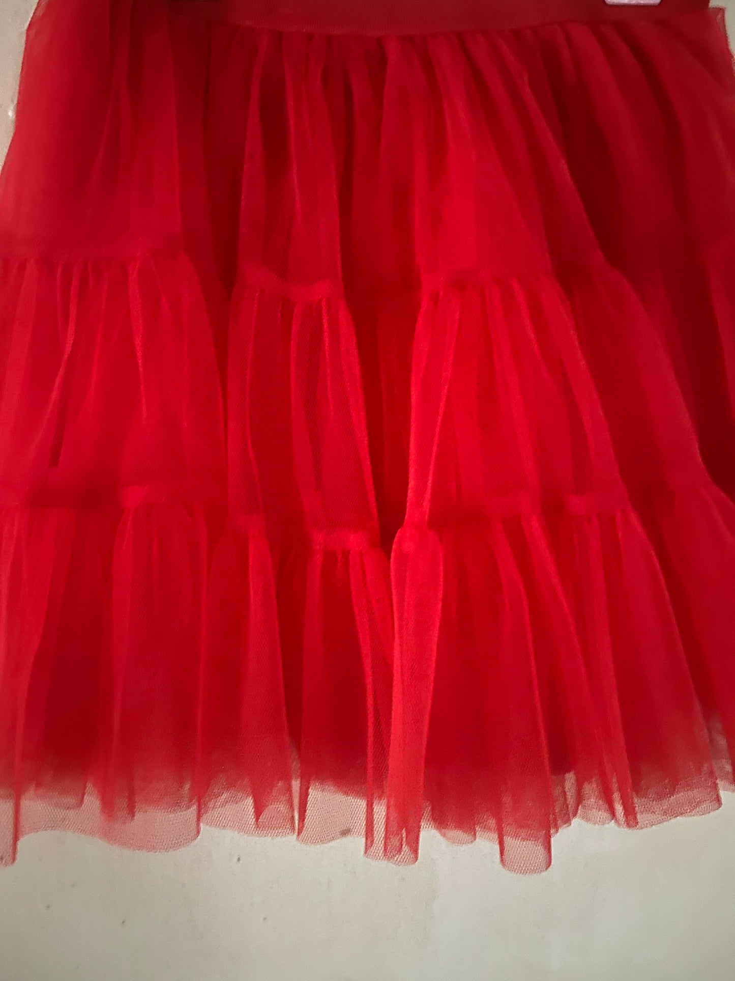 Red tulle skirt