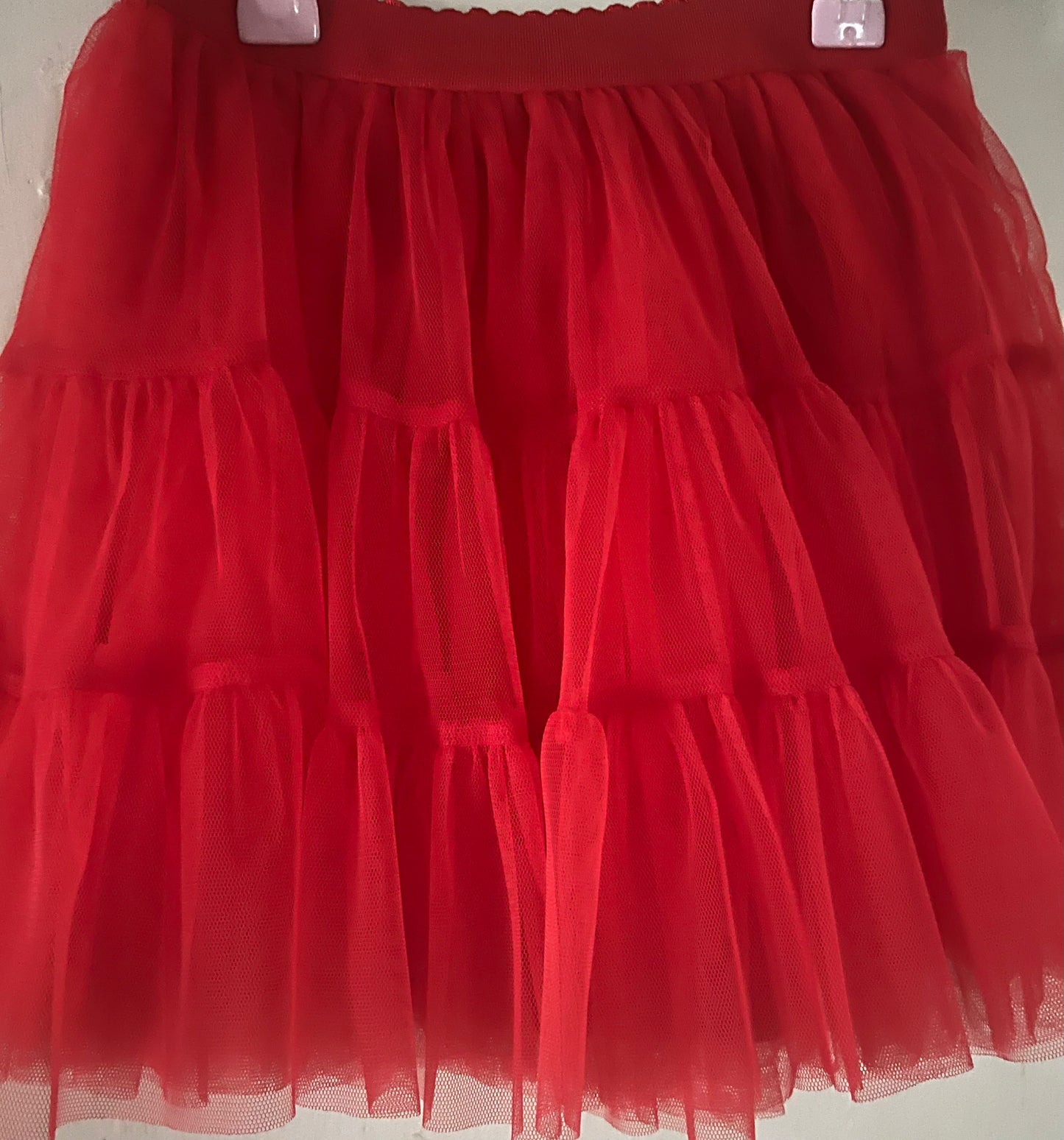 Red tulle skirt