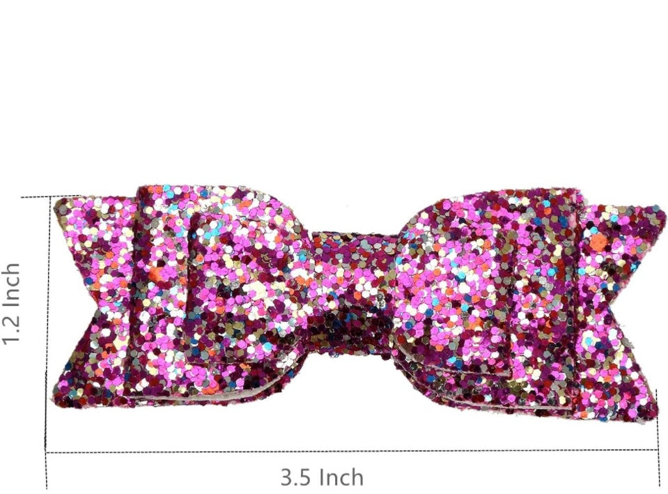 Glitter hair bow clips