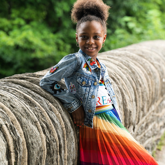 Mommy & Me Rainbow pleated skirt