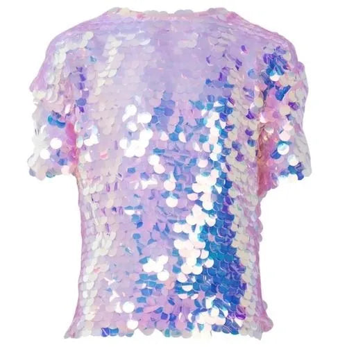 Bubble gum pink pallet sequin shirt