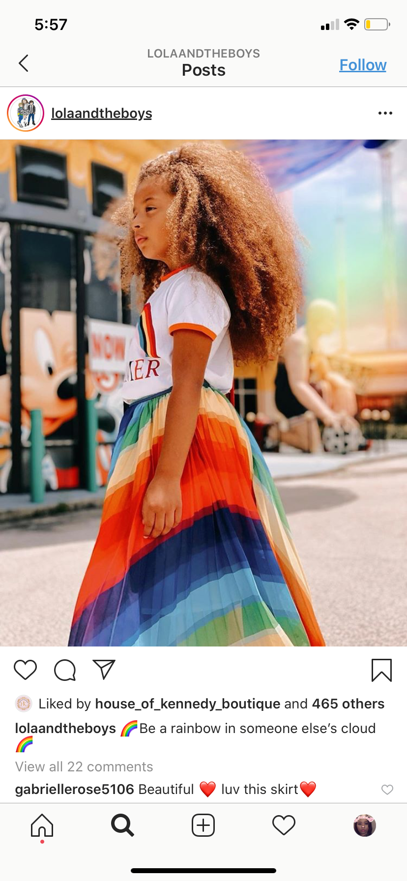 Mommy & Me Rainbow pleated skirt