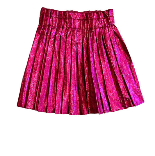 Metallic Pleated Skirt