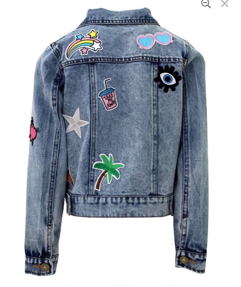 Denim Crop Patch Jacket